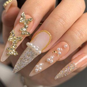 *NEW* Custom Made Shimmery Bling Press On Nails